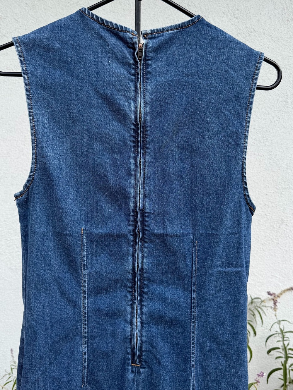 Reformation Fitted Blue Denim Kennedi Dress - Picture 9 of 12